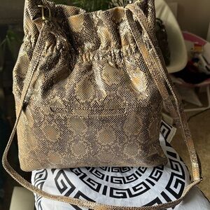 HOBO Snakeskin Patterned Brown Shoulder Bag